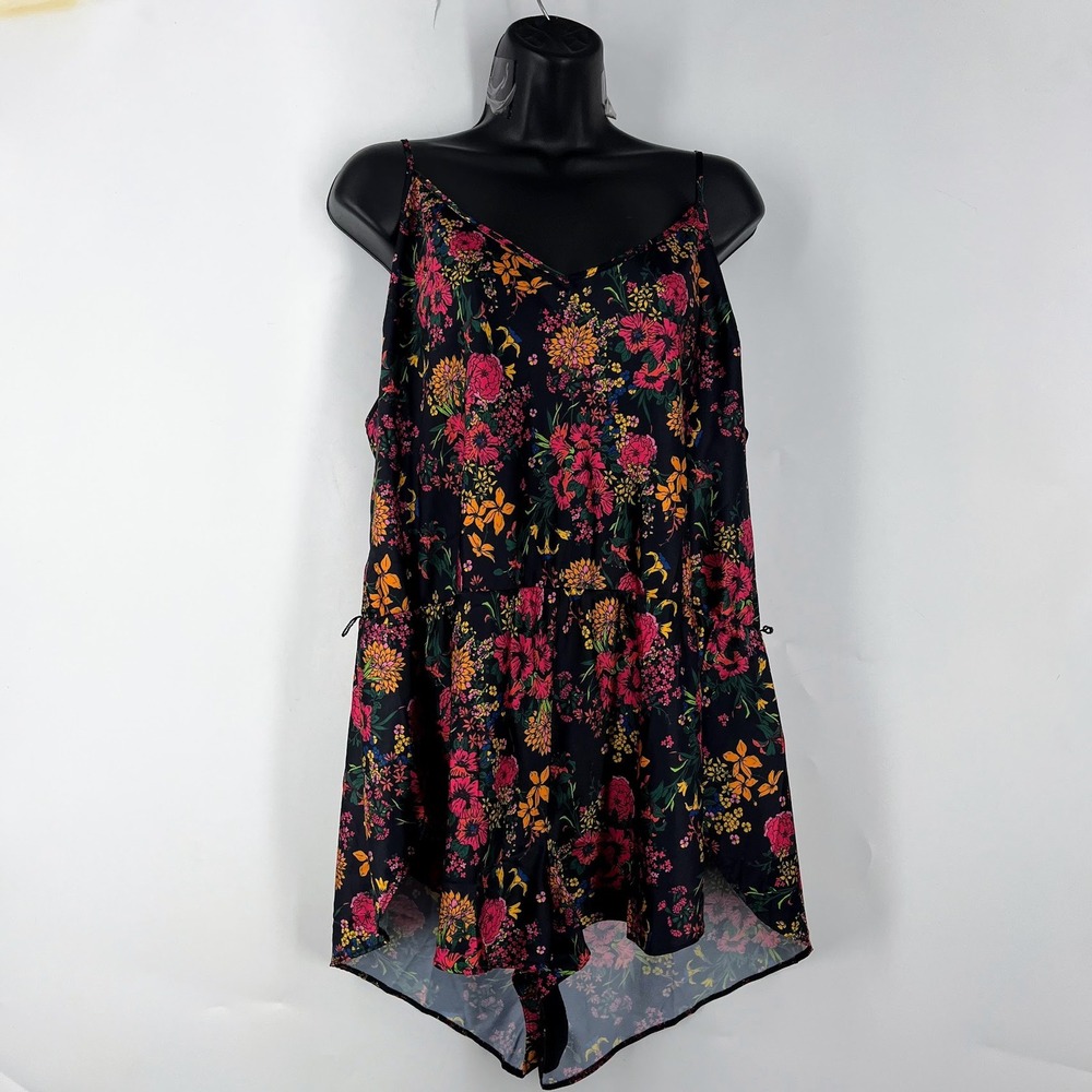 Adore‎ Me Womens Bustling Bouquets Floral V-Neck Adjustable Romper Size XL NWT